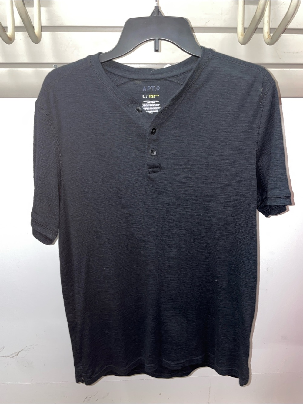 Apt. 9 Black Short-Sleeve Henley Shirt
